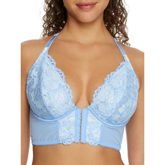 Women's Pour Moi 11501 Opulence Front Close Underwire Bralette (Powder Blue/Cream 36G)