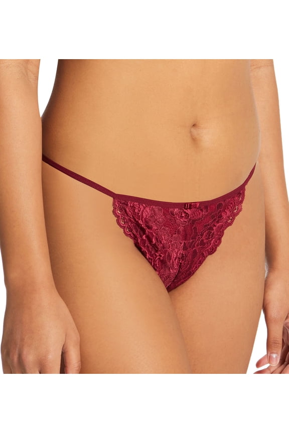 Women's Pour Moi 11512 Opulence Thong Panty (Deep Red XS)