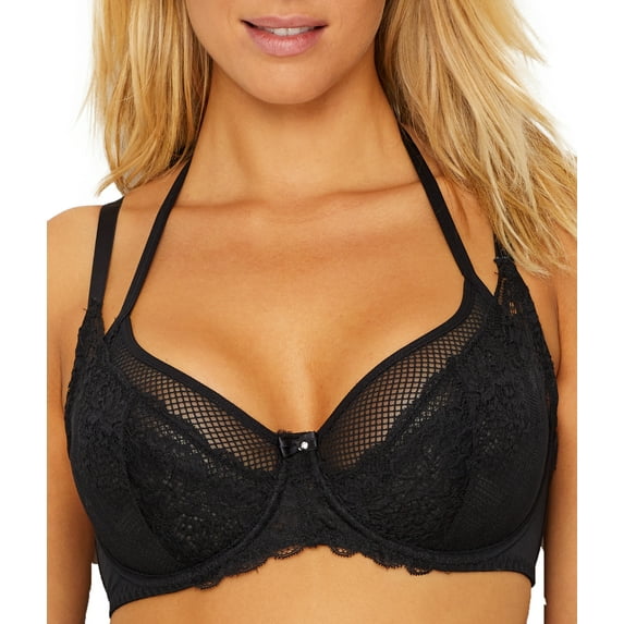 Women's Pour Moi 11802 Contradiction Suspense Double Strap Underwire Bra (Black 38E)