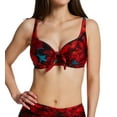 thumbnail image 1 of Women's Pour Moi 12902 Orchid Luxe Underwire Non Padded Bikini Swim Top (Red/Teal 34D), 1 of 5