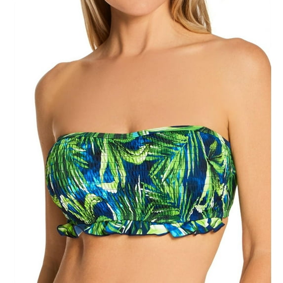 Women's Pour Moi 13202 Free Spirit Underwire Bandeau Bikini Swim Top (Palm 38F)