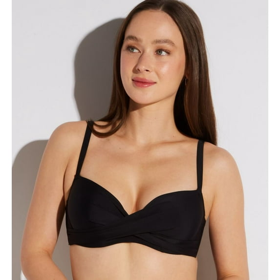 Women's Pour Moi 13208 Free Spirit Padded Underwire Swim Top (Black 32C)