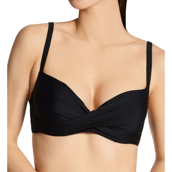 Women's Pour Moi 13208 Free Spirit Padded Underwire Swim Top (Black 38DD)