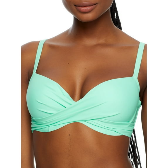 Women's Pour Moi 13208 Free Spirit Padded Underwire Swim Top (Mint 36C)