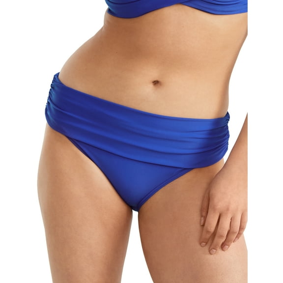 Women's Pour Moi 13209R Free Spirit Fold Over Brief Recycled Swim Bottom (Ultramarine S)