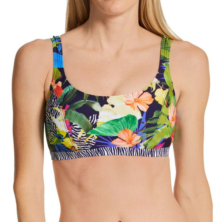 Women's Pour Moi 13401 Havana Breeze Underwire Cami Bikini Swim Top  (Tropical 34G) 