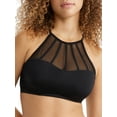thumbnail image 1 of Women's Pour Moi 13600 Space High Neck Underwire Cami Swim Top (Black 36F), 1 of 4