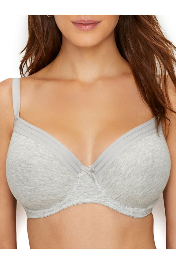 Women's Pour Moi 14600 Twist Cotton Padded T-Shirt Bra (Grey Marl 38DD)