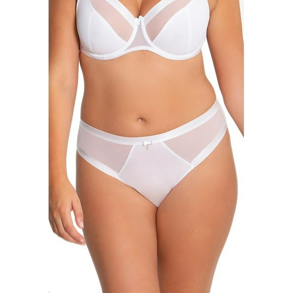 Women's Pour Moi 15003 Viva Luxe High Leg Brief Panty (White M)