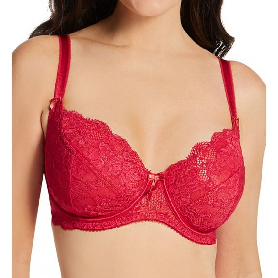 Women's Pour Moi 1502 Amour Underwire Lace Bra (Red/Cherry 34J)