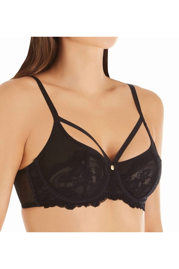 Women's Pour Moi 19202 Contradiction Statement Underwire Bra (Black 34E)