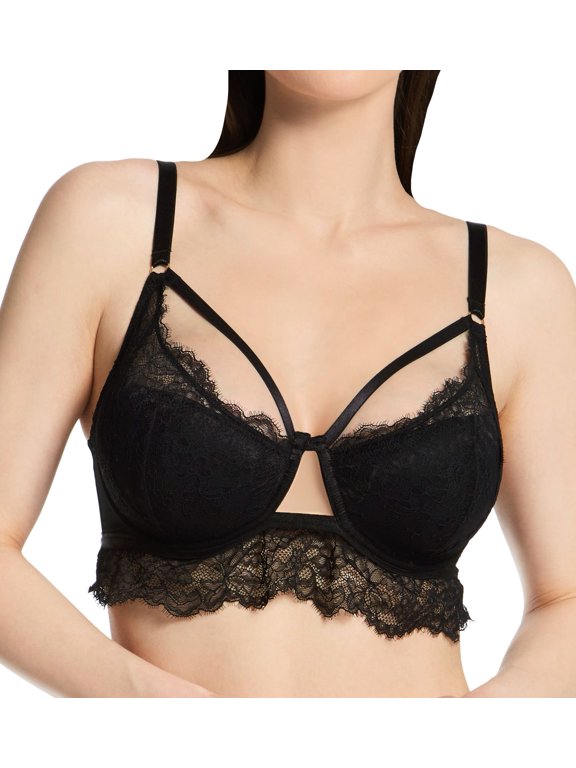 Women's Pour Moi 20311 India Padded Demi Underwire Bra (Black 36FF)