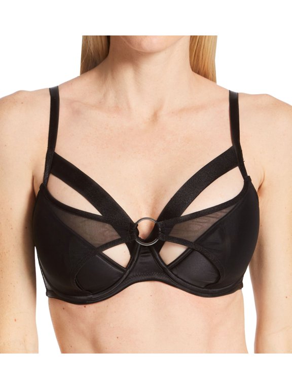 Women's Pour Moi 23800 Contradiction Obsessed Padded Half Bra (Black 36C)