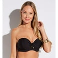 thumbnail image 1 of Women's Pour Moi 24900 Santa Cruz Strapless Padded Underwire Swim Top (Black 36B), 1 of 1