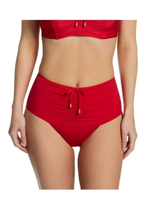 Pour Moi Horizon Super High Waisted Brief Swim Bottom in Red FINAL SALE  NORMALLY $49.99 NOW - Busted Bra Shop