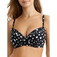 thumbnail image 1 of Women's Pour Moi 28208 Cascade Underwire Lightly Padded Frill Swim Top (Black/White 34DD), 1 of 2
