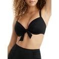 thumbnail image 1 of Women's Pour Moi 28300 Madrid Lightly Padded Underwire Front Tie Swim Top (Black 34E), 1 of 3