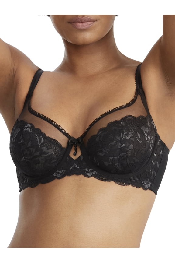 Women's Pour Moi 28602 Ooo La La Non-Padded Underwire Bra (Black/Slate 32FF)