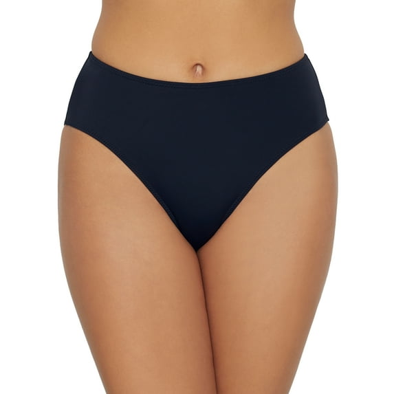 Women's Pour Moi 36026 Space High Leg Brief Swim Bottom (Black XL)