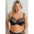 thumbnail image 1 of Women's Pour Moi 3804 Imogen Rose Embroidered Underwire Balconette Bra (Black/Platinum 38E), 1 of 3