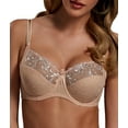 thumbnail image 1 of Women's Pour Moi 3804 Imogen Rose Embroidered Underwire Balconette Bra (Latte 44GG), 1 of 2