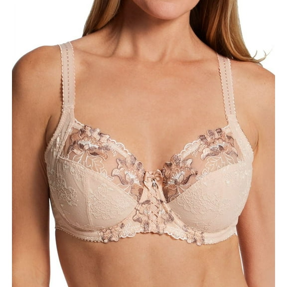 Women's Pour Moi 3827 Sophia Lace Embroidered Side Support Bra (Latte 42FF)