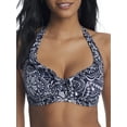 thumbnail image 1 of Women's Pour Moi 3902 Hot Spots Halter Underwire Bikini Swim Top (Navy/Scandi 32DD), 1 of 2