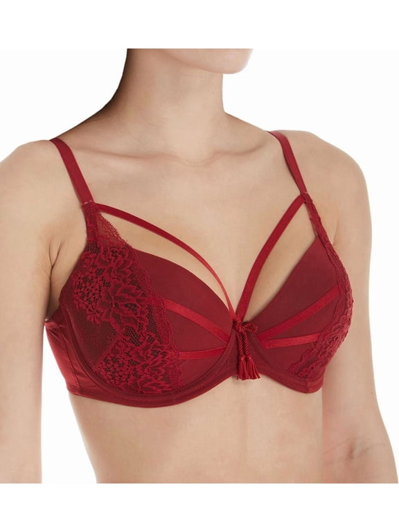 Women's Pour Moi 54000 Hush Padded Underwire Bra (Ruby 34D)