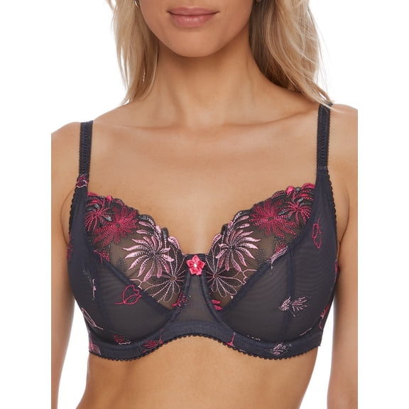 Women's Pour Moi 7702 St. Tropez Full Cup Underwire Bra (Slate/Pink 32DD)