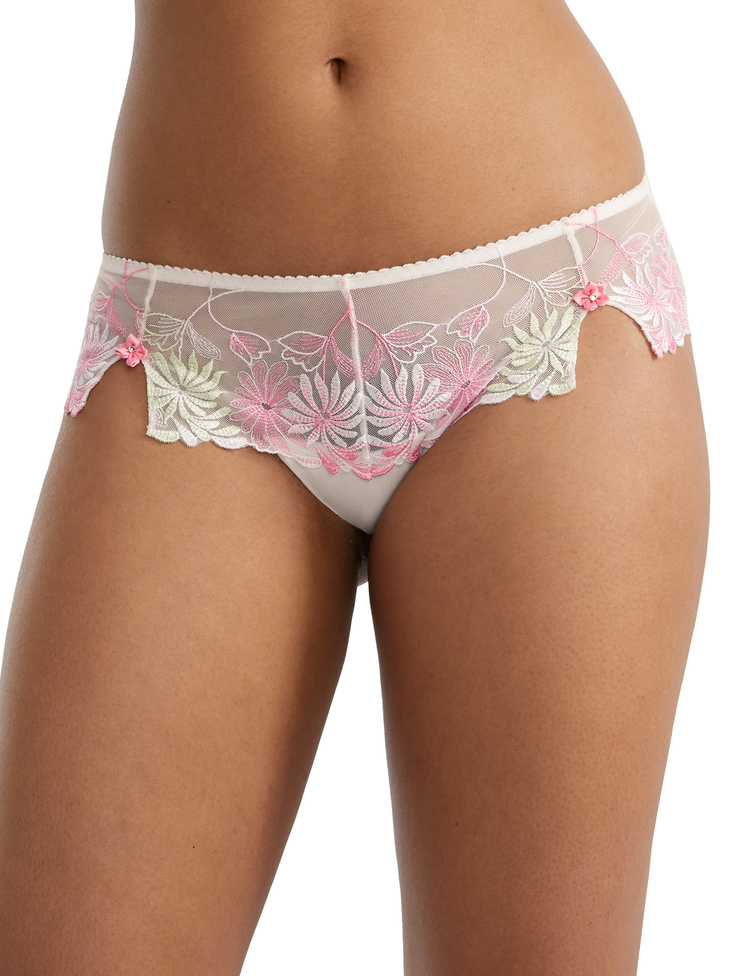Women's Pour Moi 7703 St. Tropez Shorty Panty (White/Pink/Green XL) - image 1 of 2