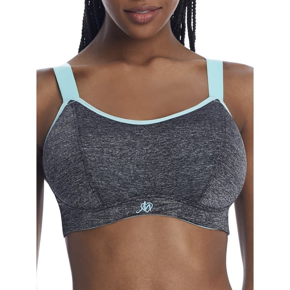Women's Pour Moi 97003 Energy Empower Convertible Underwire Sports Bra (Grey/Aqua 36B)