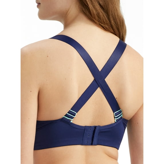 Women's Pour Moi 97003 Energy Empower Convertible Underwire Sports Bra (Navy/Aqua 36G)