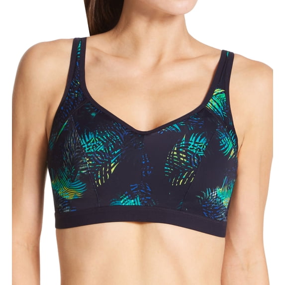 Women's Pour Moi 97007 Energy Rush Lightly Padded Underwire Sports Bra (Navy Fern 36G)