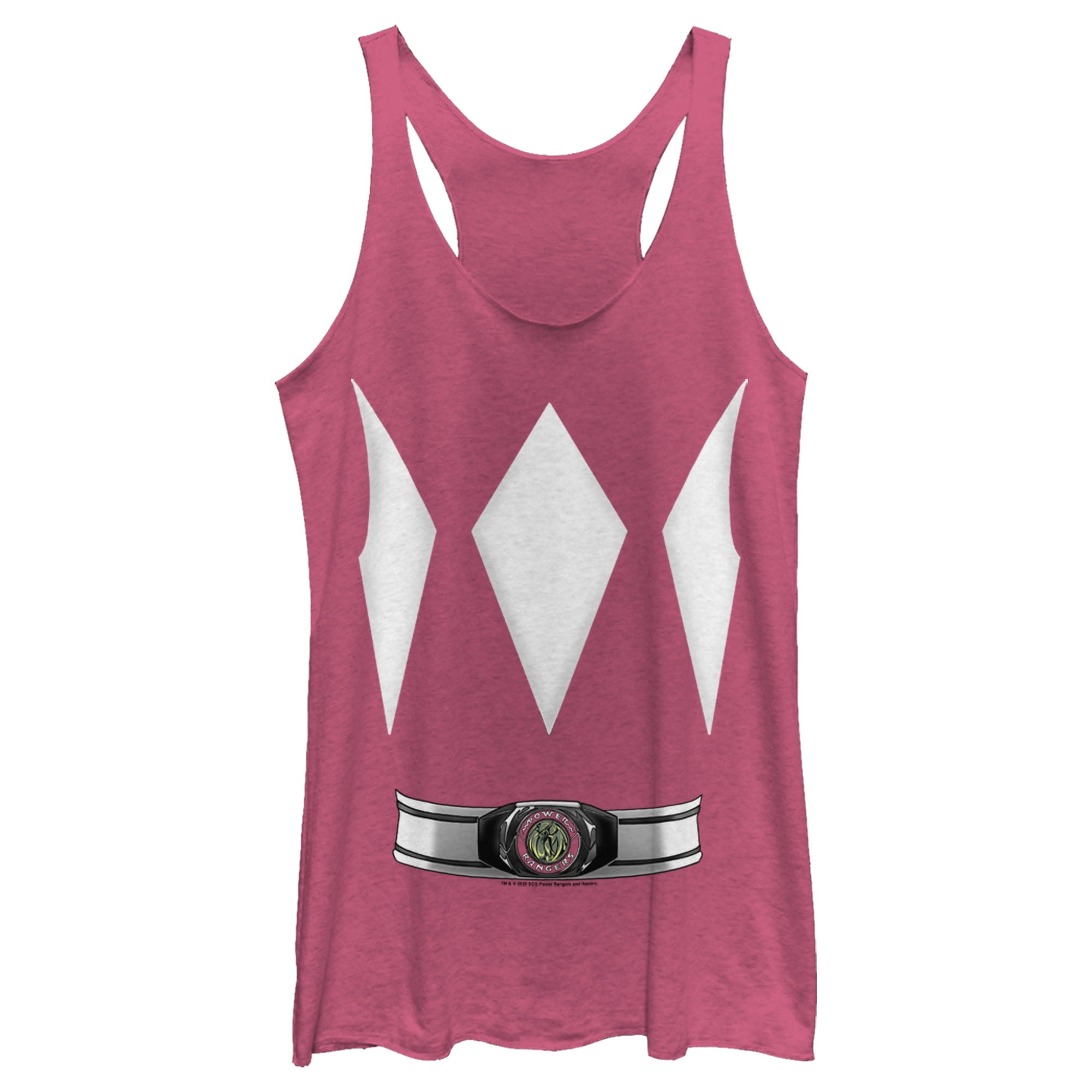 Women's Power Rangers Pink Ranger Costume Tee Racerback Tank Top Pink ...