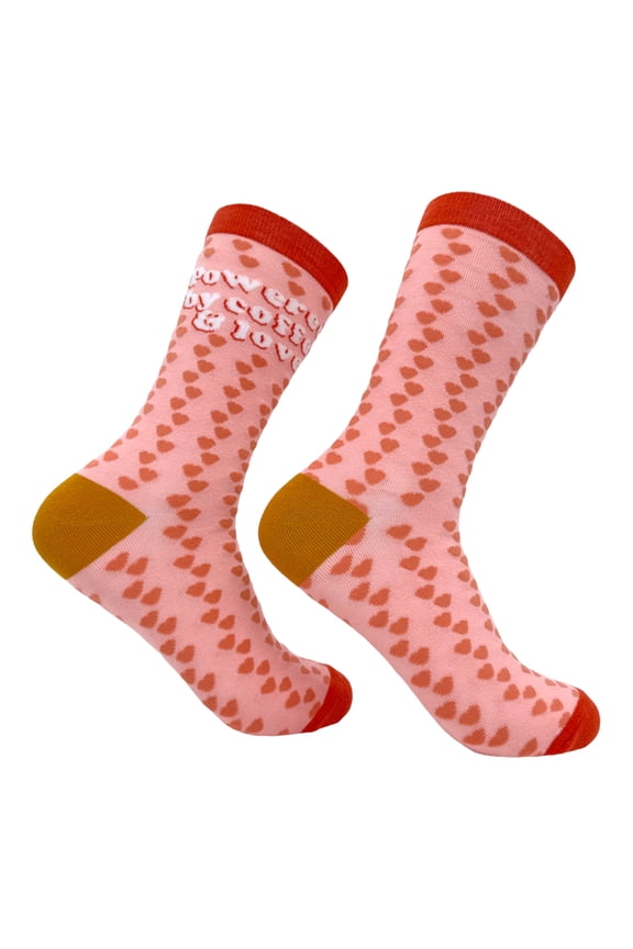 Women's Powered By Coffee and Love Socks Funny Cute Footwear