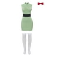 thumbnail image 1 of Women’s Powerpuff Girls Inspired Dress Set – Blossom, Buttercup, Bubbles Party Outfit with Belt, 1 of 5