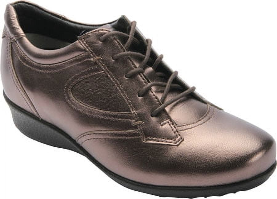 Drew Women's Prague Sneaker – Pewter Calf Leather, Comfort Fit With Removable Insoles, Size 10 Wide - View #2