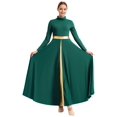 thumbnail image 1 of Women's Praise Dance Dress Metallic Waistband Long Swing Liturgical Worship Church Robe, 1 of 4