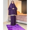 thumbnail image 1 of Women's Prayer Dress 2 Pieces Solid Color Plus Long Sleeve | One-Size | Hijab Abaya Suit, 1 of 4