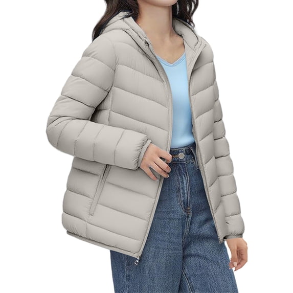 Women's Premium 90 Down Jacket Hooded Winter Coat Lightweight Warm Compressible Outerwear With Carry Pouch