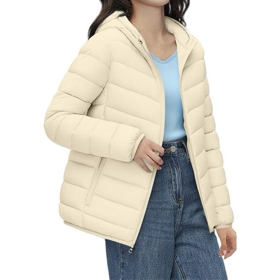 Women's Premium 90 Down Jacket Hooded Winter Coat Lightweight Warm Compressible Outerwear With Carry Pouch