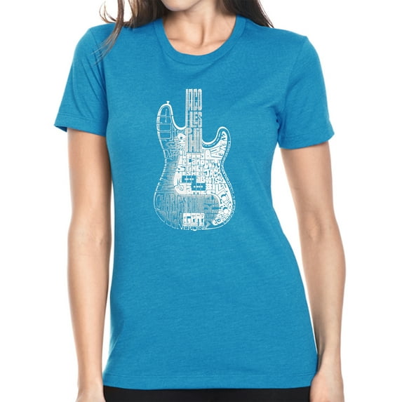 Women's Premium Blend Word Art T-shirt - Bass Guitar