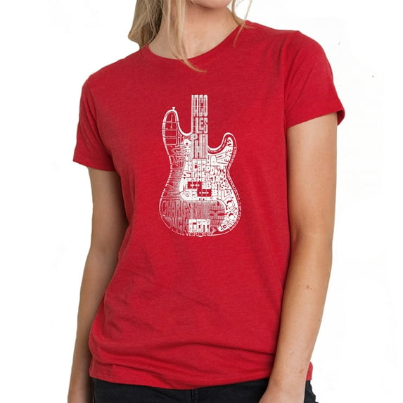 Women's Premium Blend Word Art T-shirt - Bass Guitar