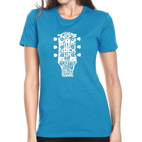 Women's Premium Blend Word Art T-shirt - Guitar Head Music Genres