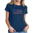 thumbnail image 1 of Women's Premium Blend Word Art T-shirt - Land of the Free American Flag, 1 of 2