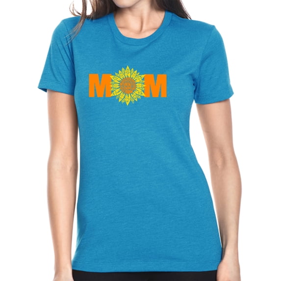 Women's Premium Blend Word Art T-shirt - Mom Sunflower