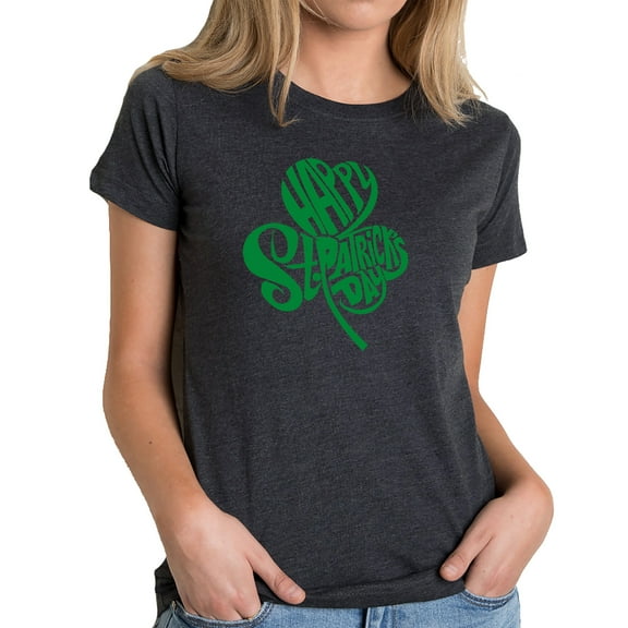 Women's Premium Blend Word Art T-shirt - St. Patrick's Day Shamrock