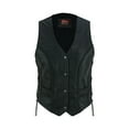thumbnail image 1 of Daniel Smart XS to 5XL Biker Vest for Women Black Leather Vest with Stylish Side Laces, 1 of 5