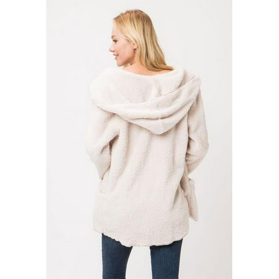 Women's Premium Comfy Fuzzy Hoodie w/ Pockets - Soft Fleece Oversized Jacket