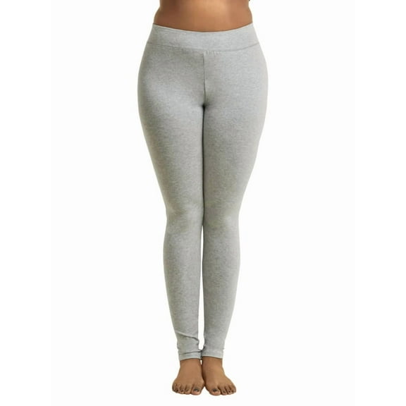 Women's Premium Cotton Leggings Plus Size S-3XL Full Length With High Wide Waistband High Waist Curvy Plus Leggings Ankle No See-Through Workout Yoga Pants Tummy Control Activewear Womenswear